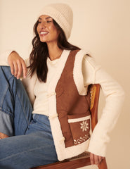 Tan Faux-Shearling Aspen Gillet
