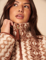 Cream & Brown Borg Jacket