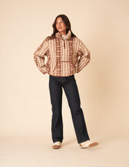 Cream & Brown Borg Jacket