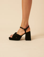 Black Velvet Platform Heels