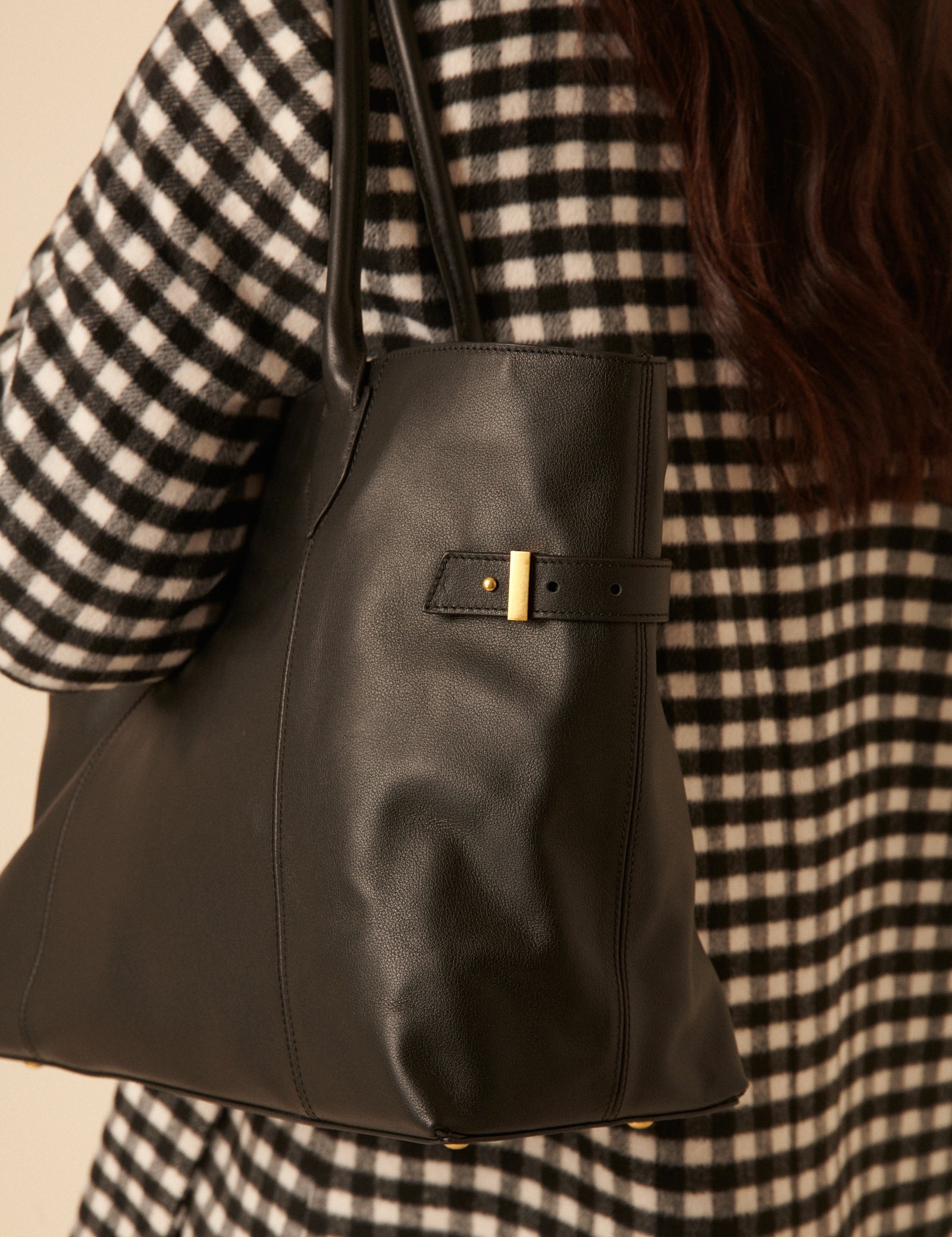 Black Leather Tote Bag