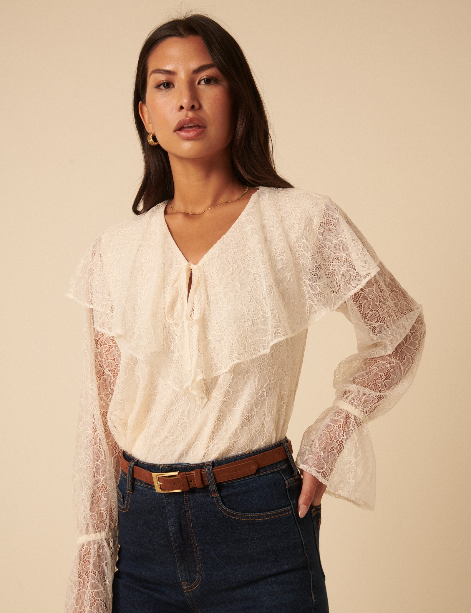 Brown Suede Skinny Belt