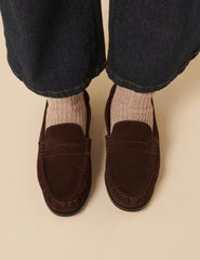 Brown Suede Loafers