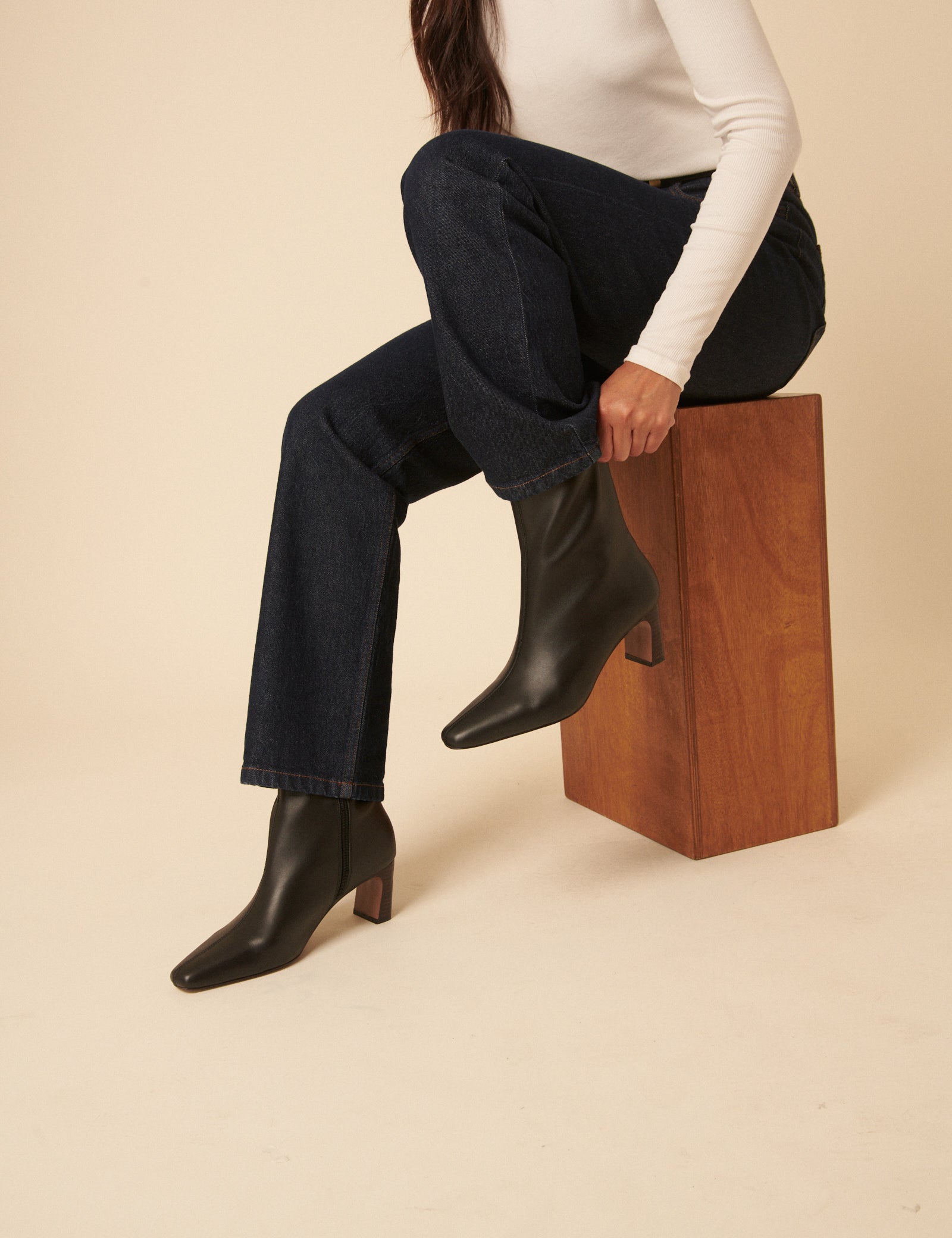 Black Leather Ankle Boots