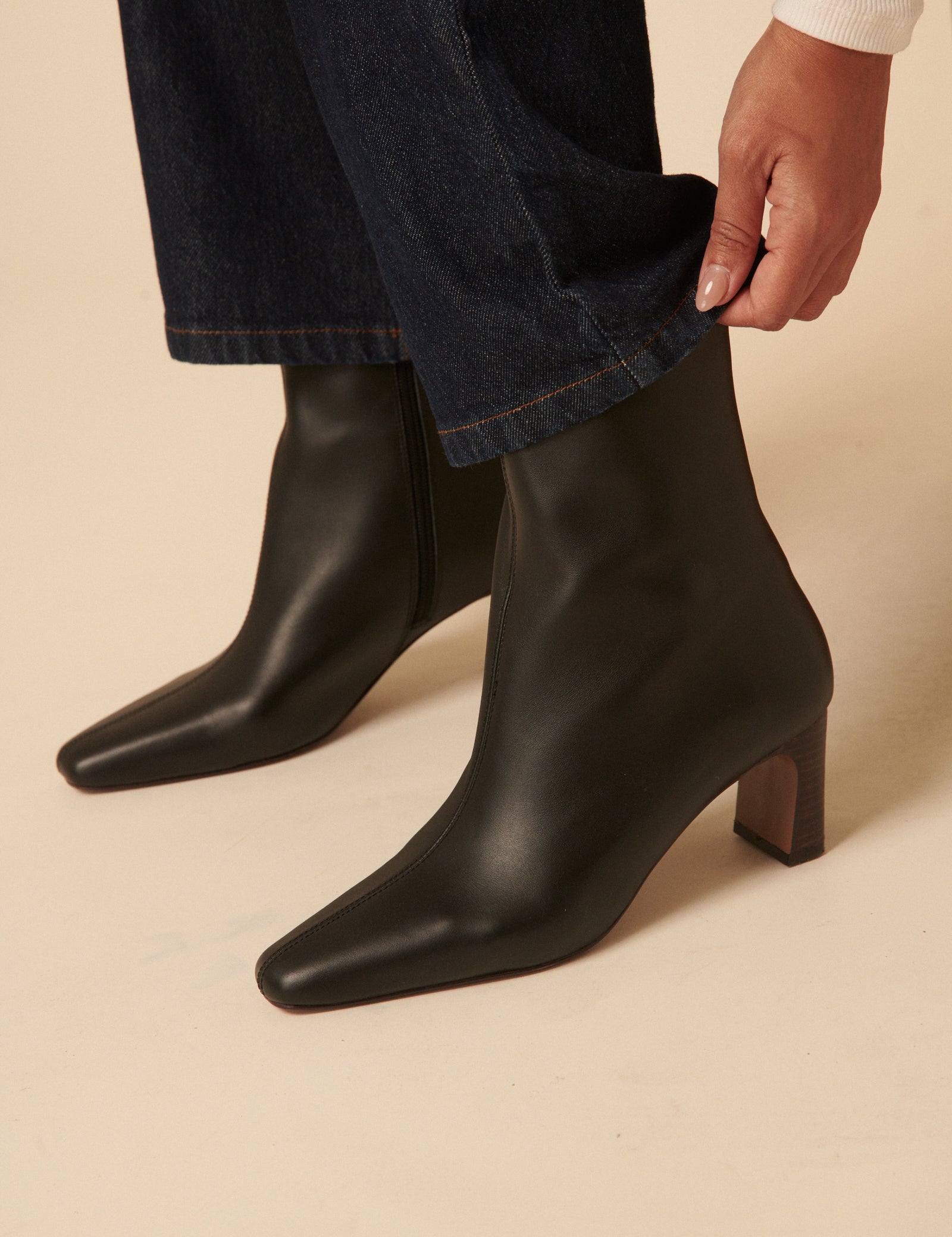 Black Leather Ankle Boots