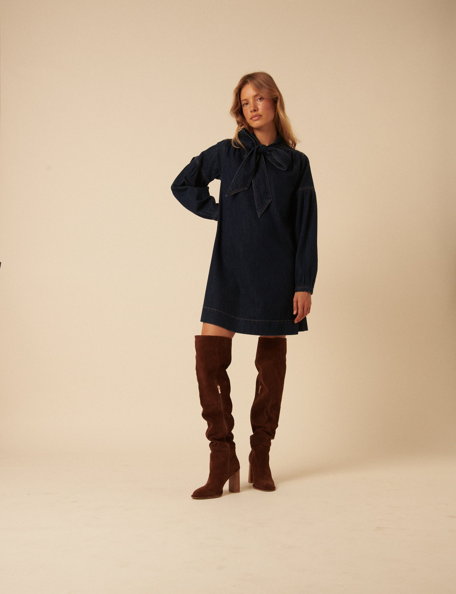 Tan Suede Thigh High Boots