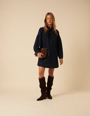 Chocolate Brown Suede Western Knee High Boots