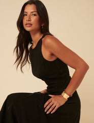 Black Reign Midi Dress