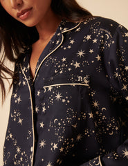 Black Moon & Star Printed Pyjama Set