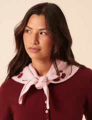 NC x TBCo Pink Floral Wool Triangle Scarf