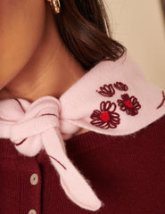 NC x TBCo Pink Floral Wool Triangle Scarf