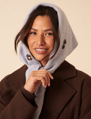 NC x TBCo Blue Floral Wool Triangle Scarf