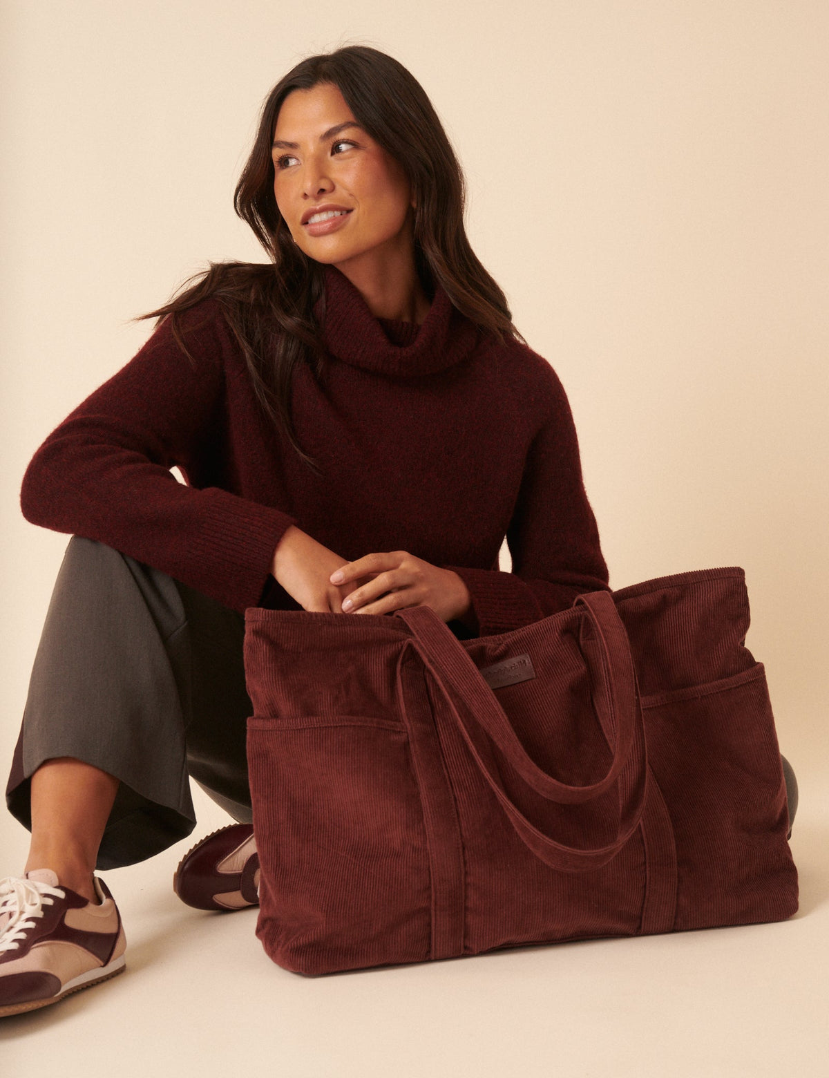 Brown Cord Tote Bag