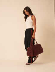 Brown Cord Holdall Bag