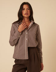 Brown Striped Shirt