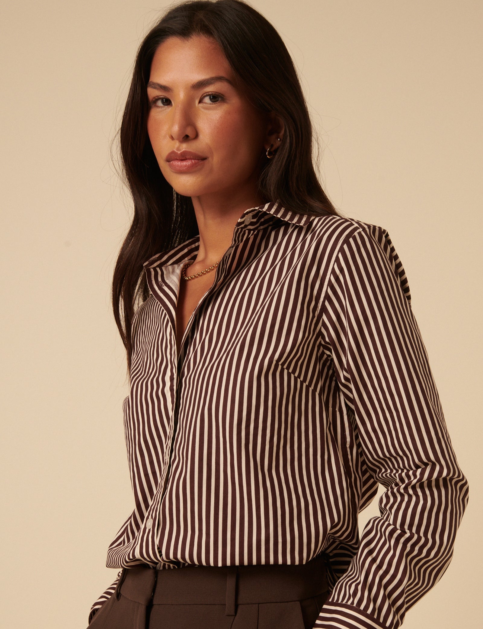 Brown Striped Shirt