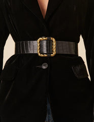 Black Croc Finish Belt