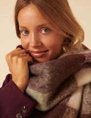 Brown & Purple Check Scarf