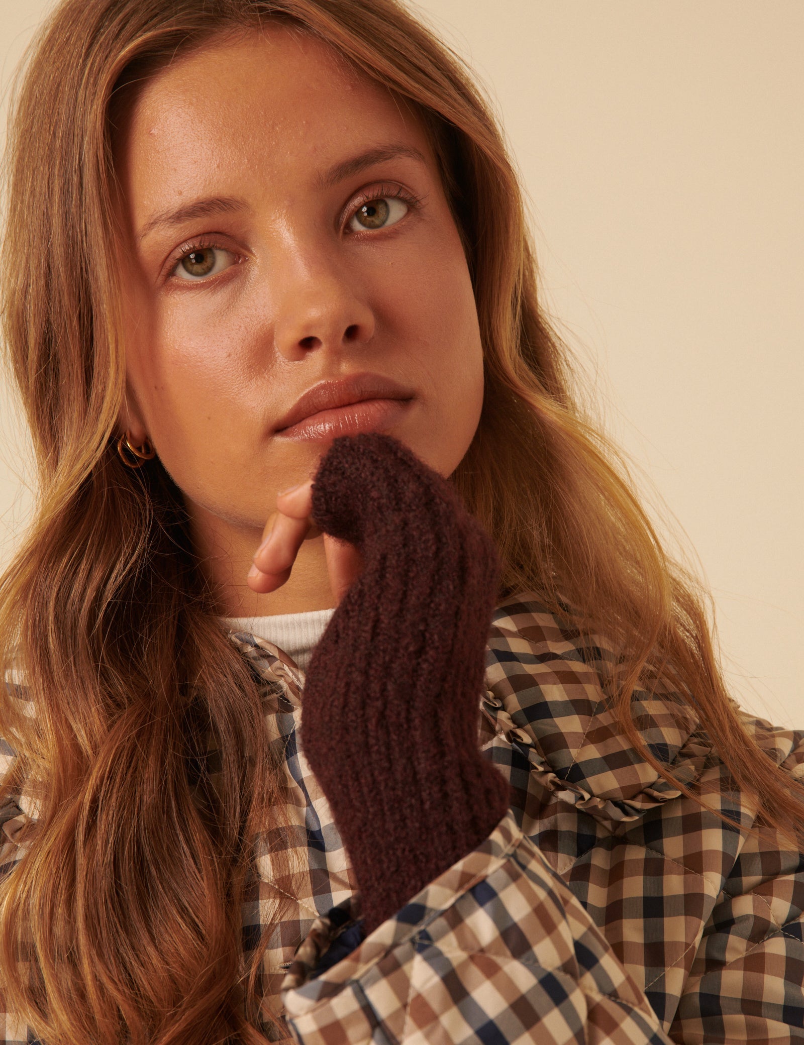 Burgundy Ribbed Mittens
