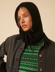 Black Knitted Hood