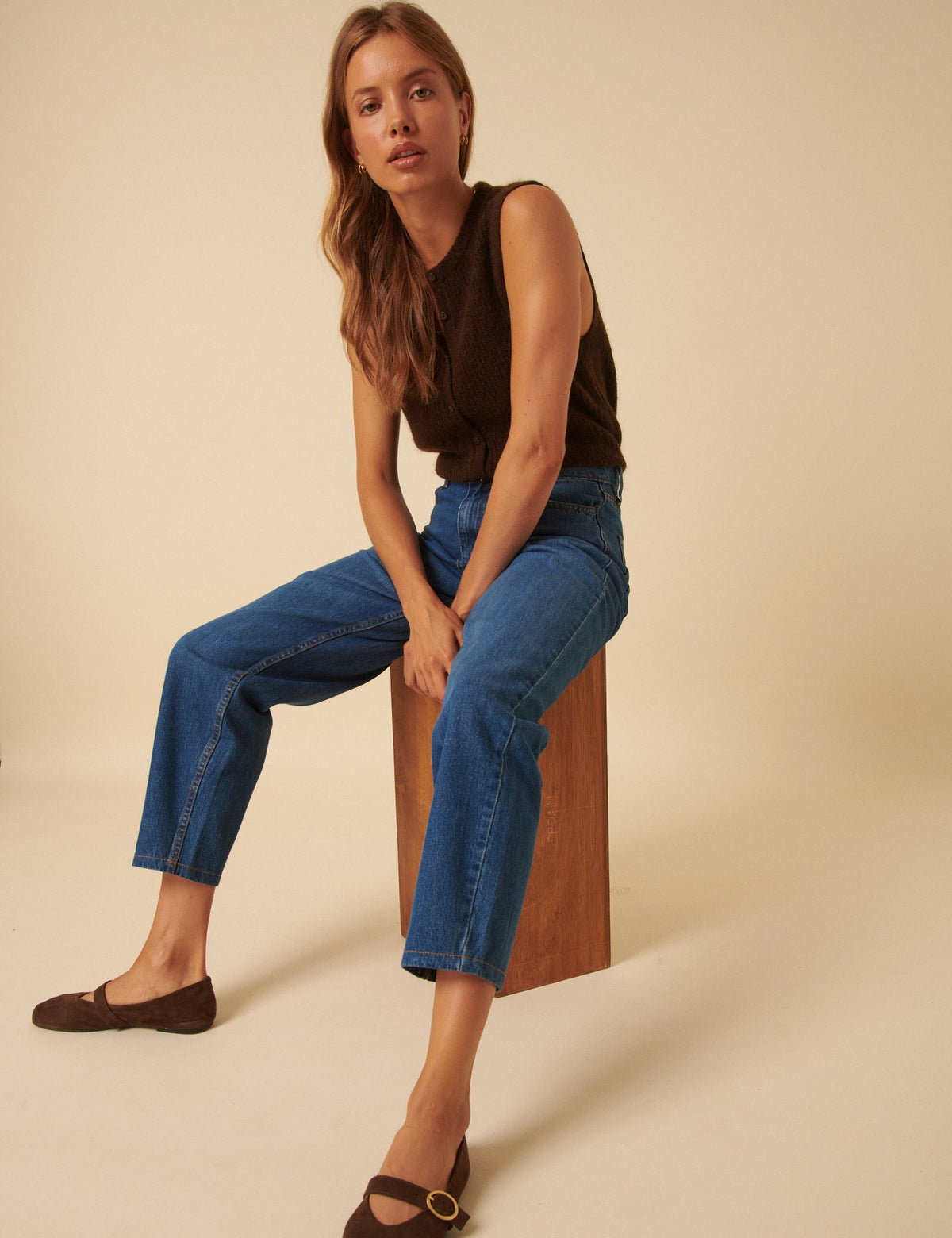 Blue High Rise Putney Barrel Leg Jeans