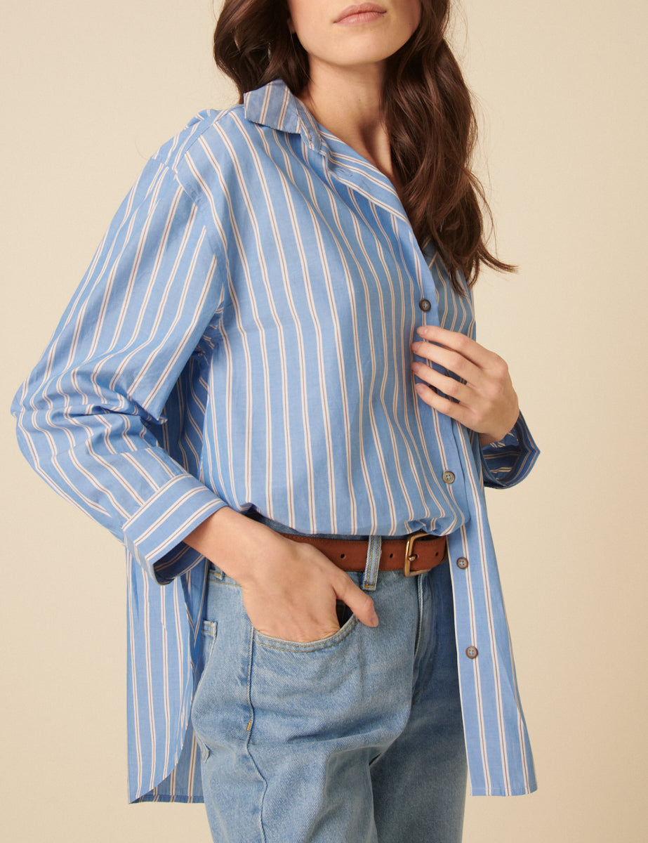 Blue Straight Full Length Jeans