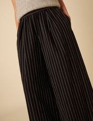 Black Pinstripe Jerrow Wide Leg Trousers