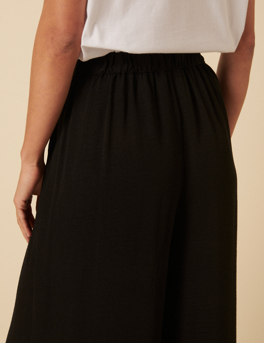 Black Wide Leg Zeena Trousers