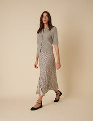 Cream Ditsy Floral Sadie Midi Skirt