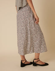 Cream Ditsy Floral Sadie Midi Skirt