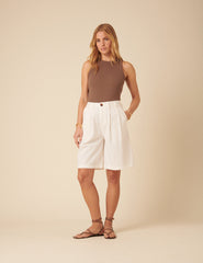 White Denim Ava Bermuda Shorts