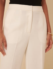 White Tailored Cropped Trousers