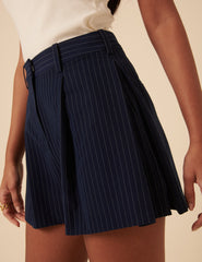 Poppy Delevingne Navy Pinstripe Cara Shorts