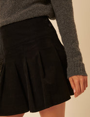 Black Box Pleated Cord Mini Skirt
