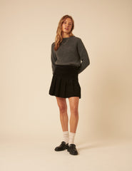 Black Box Pleated Cord Mini Skirt