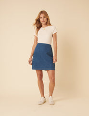 Petite Blue Denim Mini Skirt