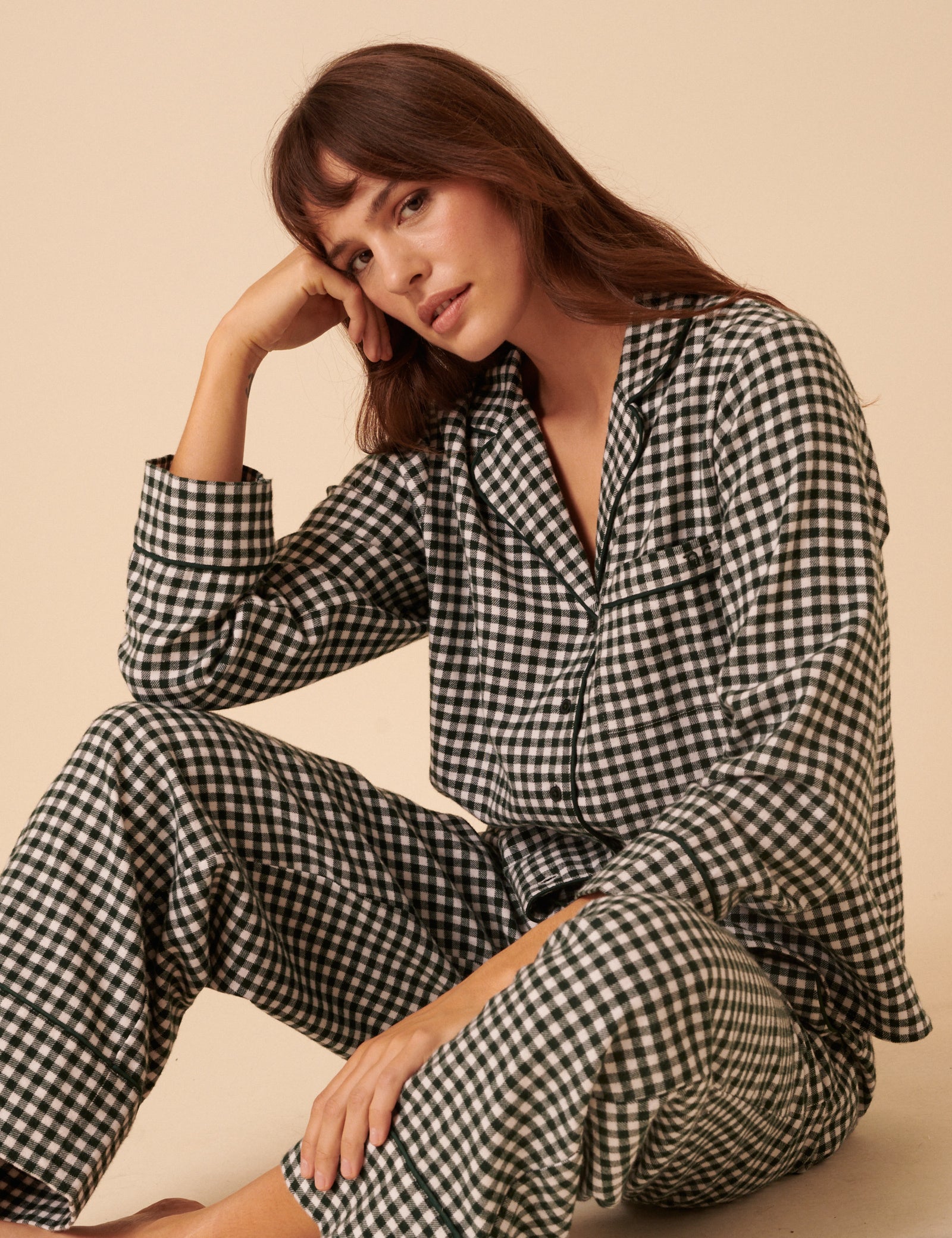 Forest Green Check Pyjama Trousers