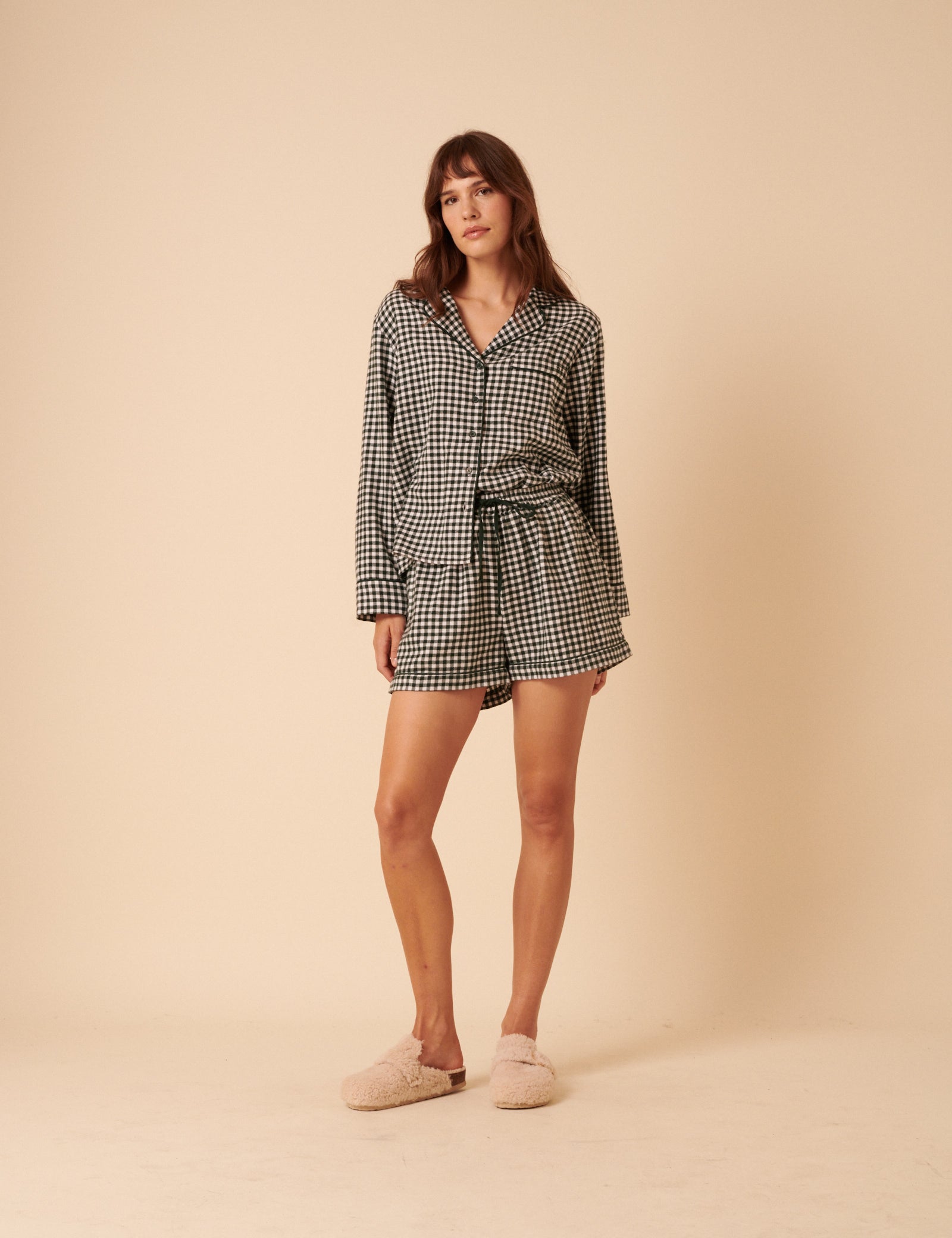 Forest Green Check Pyjama Shorts