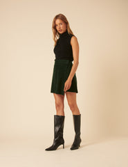 Green Cord Mini Skirt