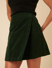Green Cord Mini Skirt