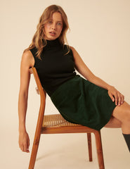 Green Cord Mini Skirt