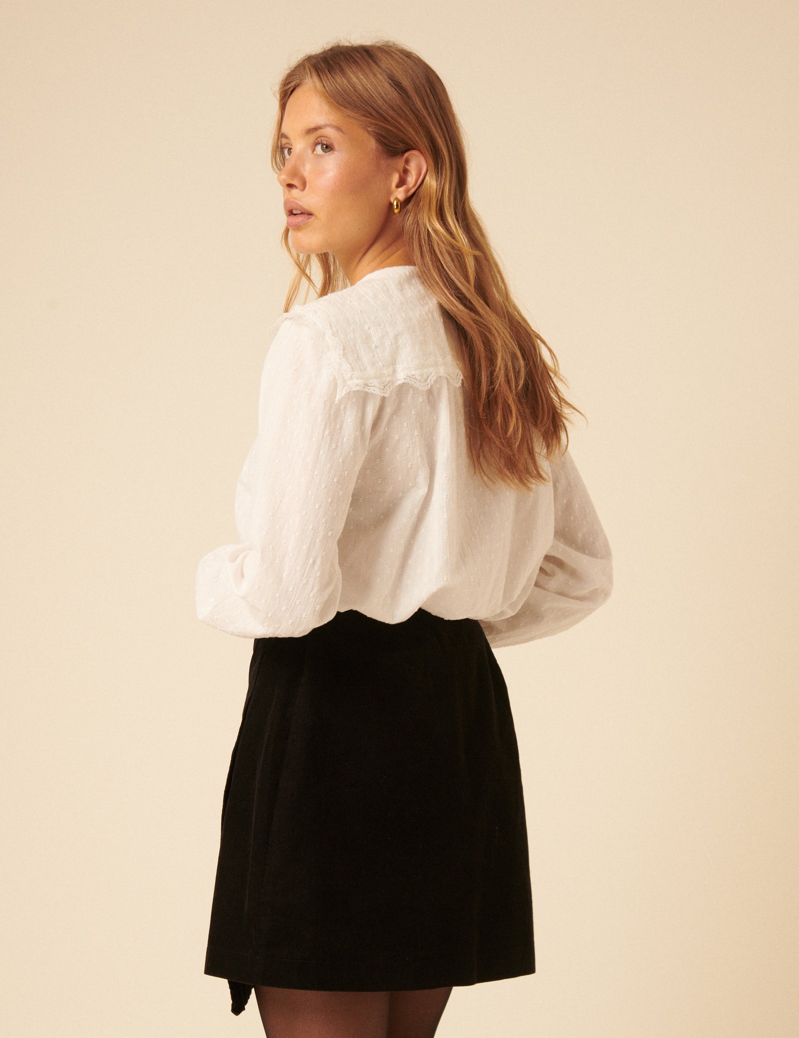 Black Velvet Asymmetrical Mini Skirt