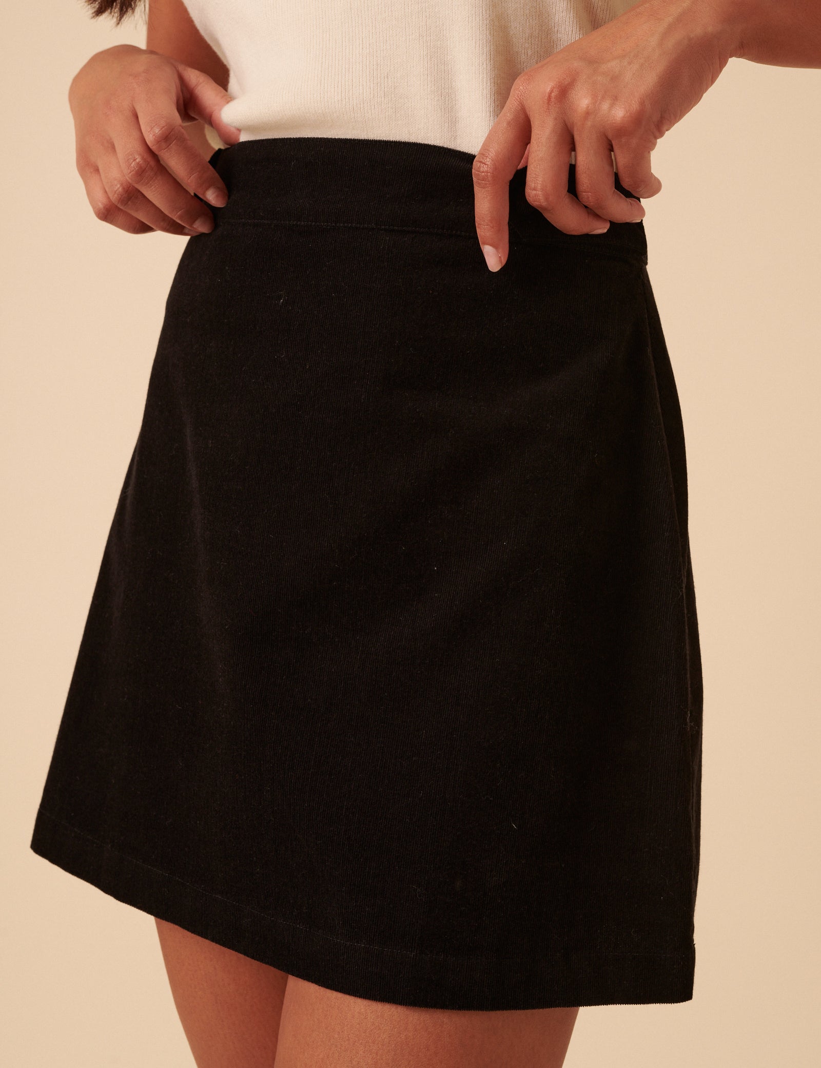 Black Cord Mini Skirt