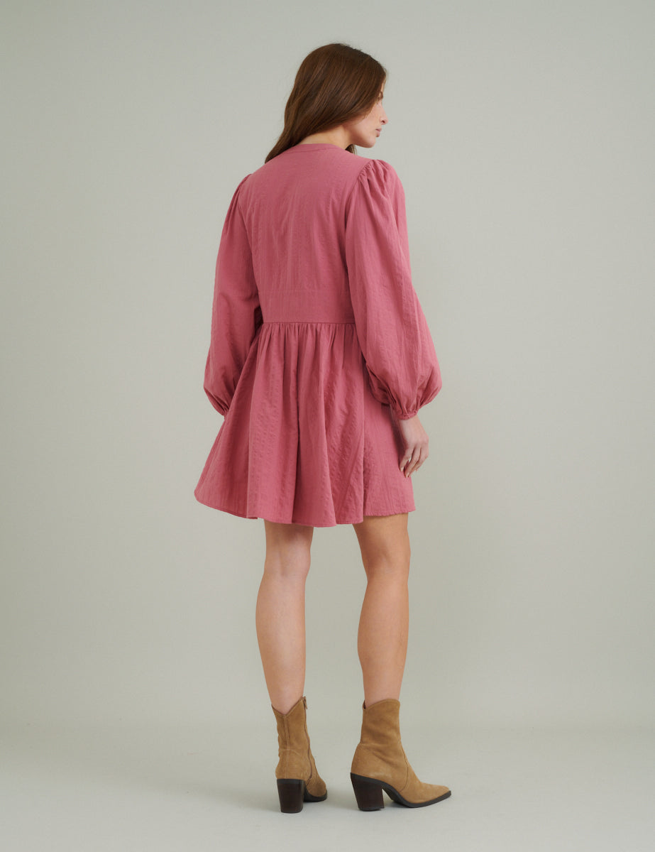 Pink Long Sleeve Starlight Mini Dress