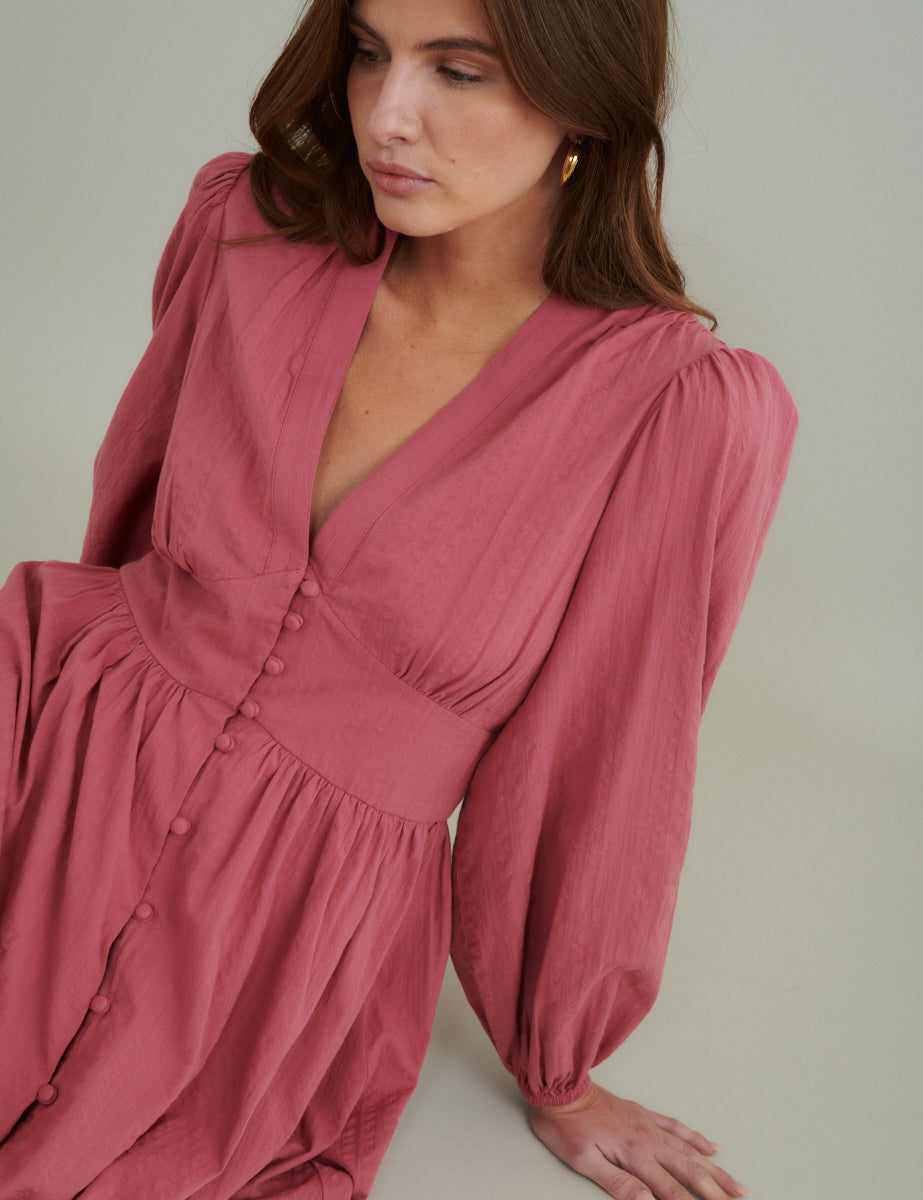 Pink Long Sleeve Starlight Mini Dress