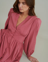 Pink Long Sleeve Starlight Mini Dress