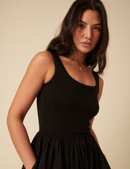 Black Colorado Skater Midi Dress