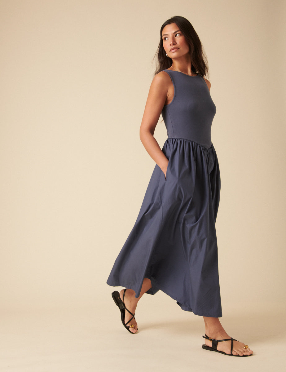 Blue Verity Midi Dress