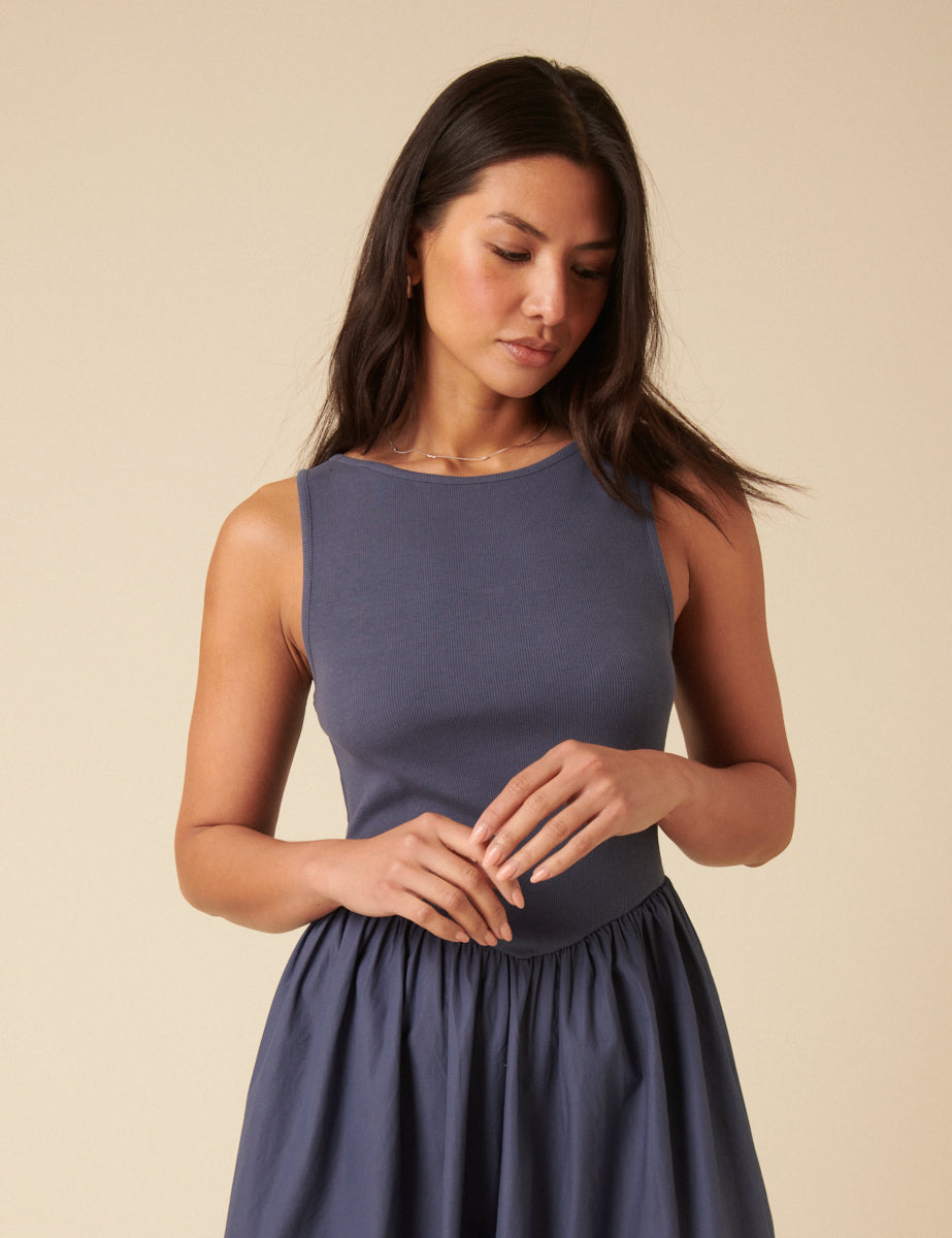 Blue Verity Midi Dress