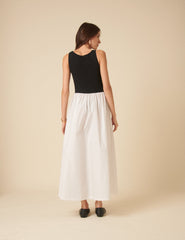 Black And White Drop Waist Verity Midi Dress